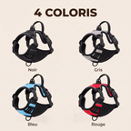 Le harnais anti-traction en 4 coloris : noir, gris, bleu, rouge